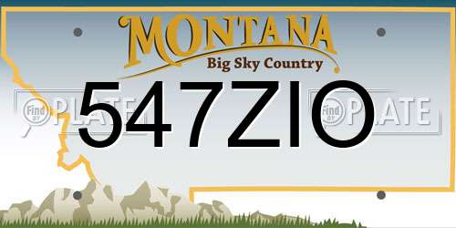 547ZIO Montana License Plate