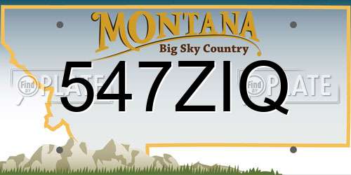 547ZIQ Montana License Plate