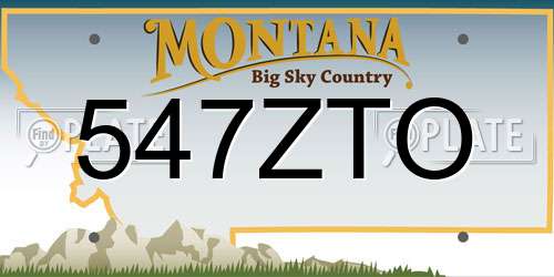 547ZTO Montana License Plate