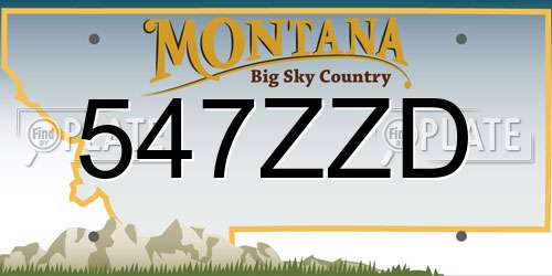 547ZZD Montana License Plate
