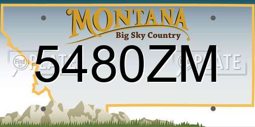 5480ZM Montana License Plate
