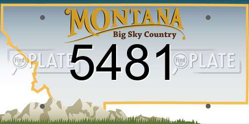 5481 Montana License Plate