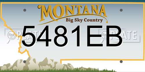 5481EB Montana License Plate