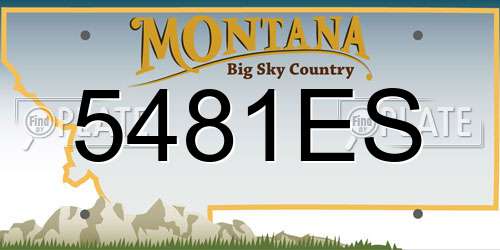 5481ES Montana License Plate