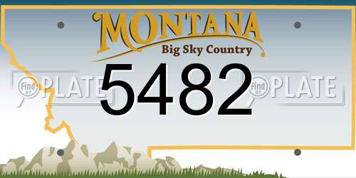 5482 Montana License Plate