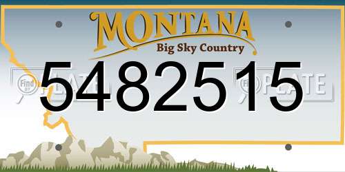 5482515 Montana License Plate