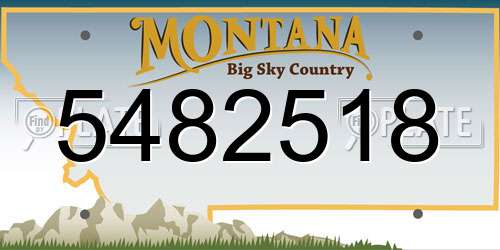 5482518 Montana License Plate