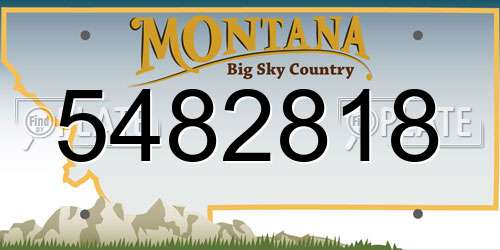 5482818 Montana License Plate