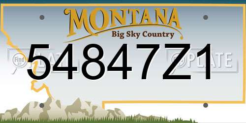 54847Z1 Montana License Plate