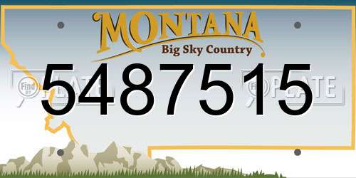 5487515 Montana License Plate
