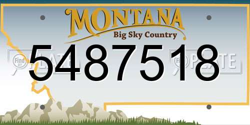 5487518 Montana License Plate