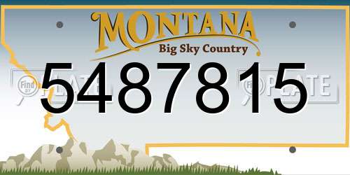 5487815 Montana License Plate