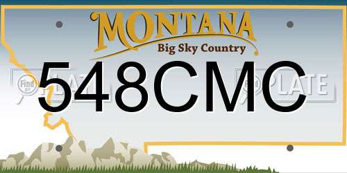 548CMC Montana License Plate