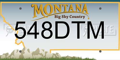 548DTM Montana License Plate