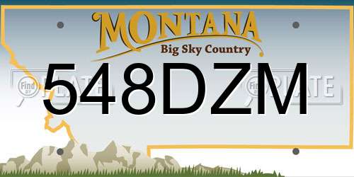 548DZM Montana License Plate