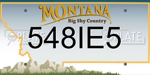 548IE5 Montana License Plate