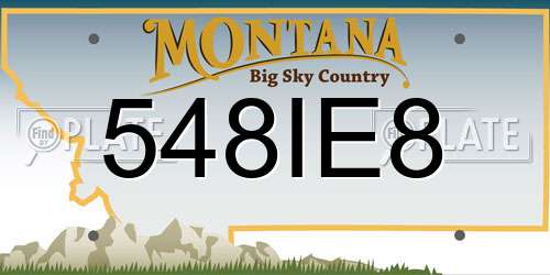 548IE8 Montana License Plate