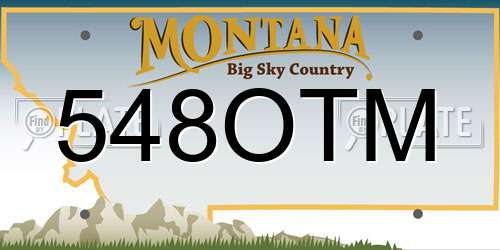 548OTM Montana License Plate