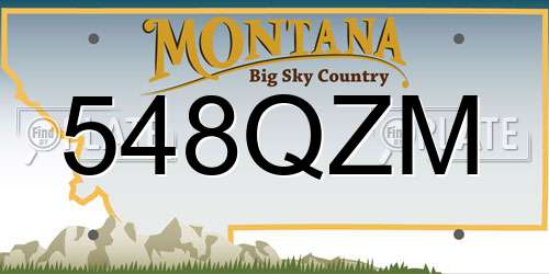 548QZM Montana License Plate