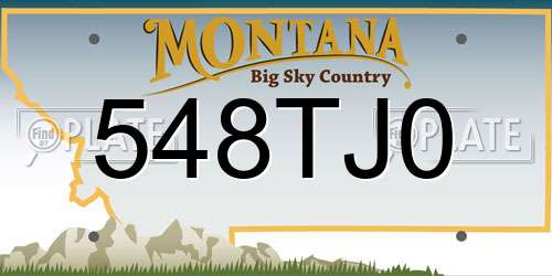 548TJ0 Montana License Plate