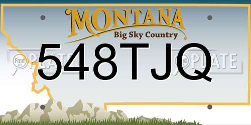 548TJQ Montana License Plate
