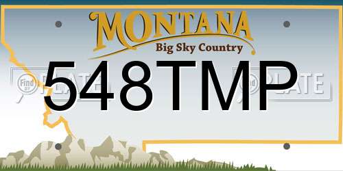 548TMP Montana License Plate