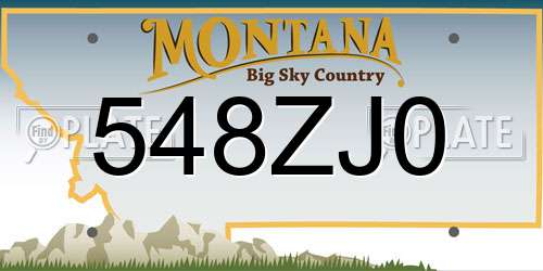 548ZJ0 Montana License Plate