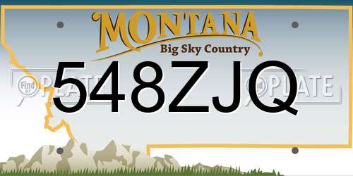548ZJQ Montana License Plate