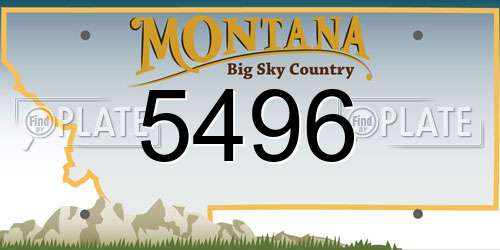 5496 Montana License Plate