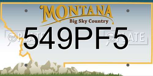 549PF5 Montana License Plate