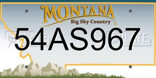 54AS967 Montana License Plate