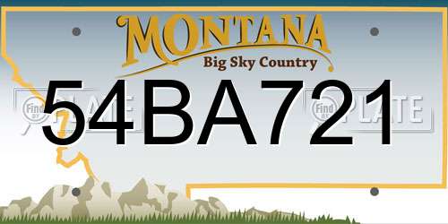 54BA721 Montana License Plate