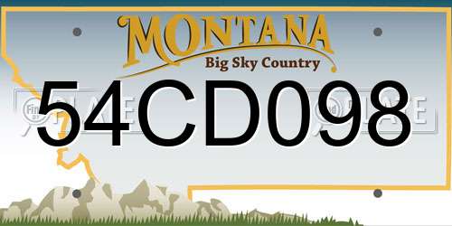 54CD098 Montana License Plate