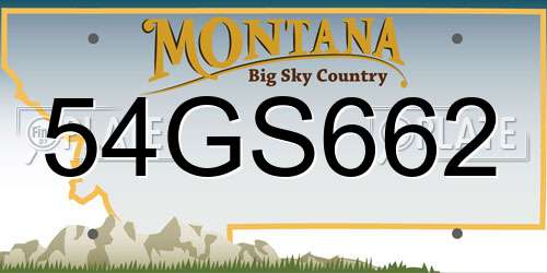 54GS662 Montana License Plate