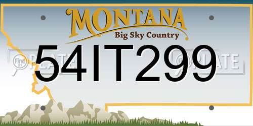 54IT299 Montana License Plate