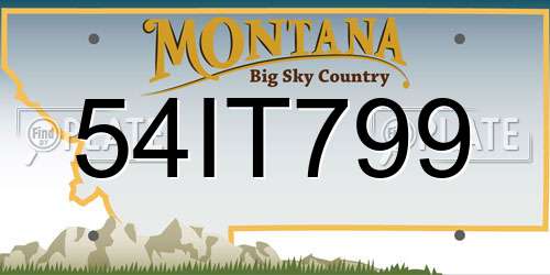 54IT799 Montana License Plate