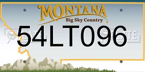 54LT096 Montana License Plate