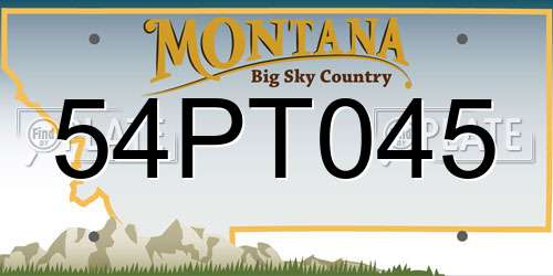 54PT045 Montana License Plate