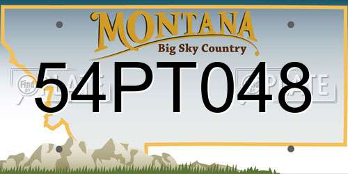 54PT048 Montana License Plate