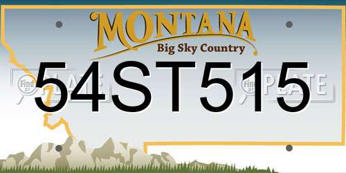 54ST515 Montana License Plate