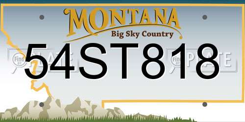 54ST818 Montana License Plate
