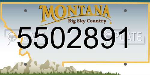 5502891 Montana License Plate
