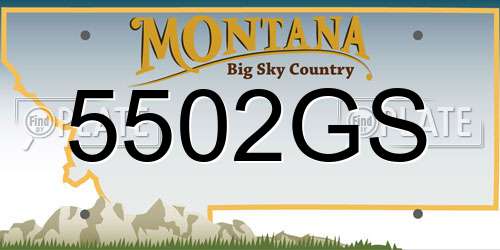 5502GS Montana License Plate