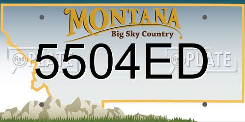 5504ED Montana License Plate