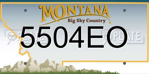 5504EO Montana License Plate