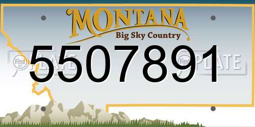 5507891 Montana License Plate
