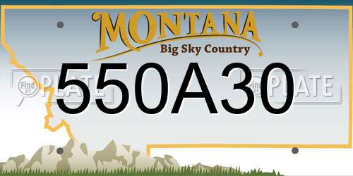 550A30 Montana License Plate