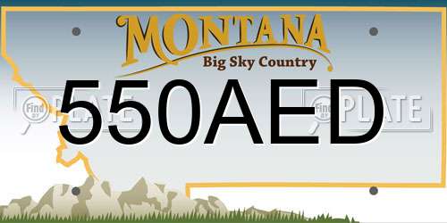 550AED Montana License Plate