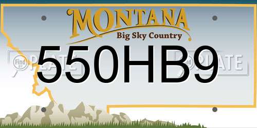 550HB9 Montana License Plate