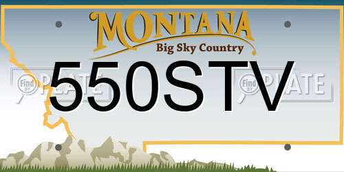 550STV Montana License Plate